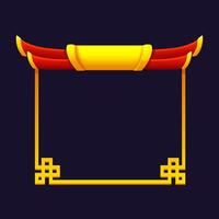 Chinese Frame Red-golden. Chinese-style background for your icon. Game element, APP icon or banner vector
