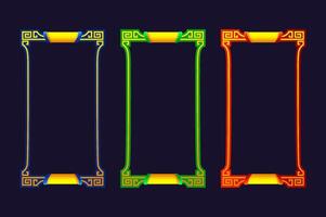 Rectangular frame with ornament. Frame design in three colors. Border Golden-colored Frame vector