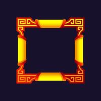 Chinese golden-red Frame. Chinese-style background. Game element, APP icon or banner. vector
