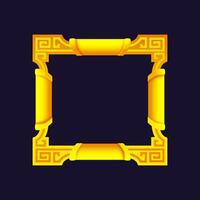 Chinese golden Frame. Chinese-style background. Game element, APP icon or banner. vector