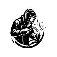 Welding man logo design, welding man icon illustration vector