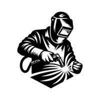 Welding man logo design, welding man icon illustration vector