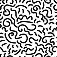 Seamless pattern with textured wavy and curly lines. Abstract background with chalk drawing. Great for textile, fabric, wallpaper, wrapping, scrapbook and packaging vector