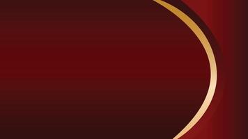 Luxury dark red curve abstract background with golden line and copy space vector