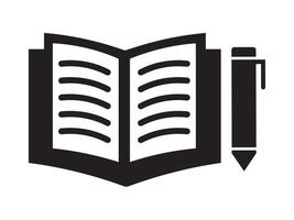 Notebook with pencil icon. Notebook sign for mobile concept and web design. Textbook and pen outline icon. vector