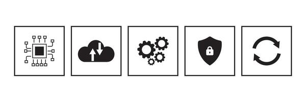 Software update or operating system symbol, upgrades to keep your device up to date with enhanced functionality in new versions and improved security illustration, vector