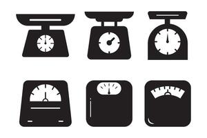Weight Scales icon set . Weight scale sign and symbol, Electronic scale icons. vector