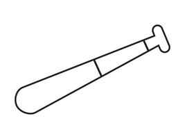 Baseball bat icon in outline. Simple illustration of baseball bat icon for web design isolated on white vector