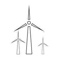 wind power thin line Icon, Windmill icon set. Air energy concept. illustration isolated on white background vector