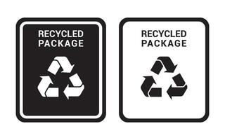recycle symbol, cardboard boxes or packaging of goods such as warning signs vector
