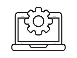 laptop Configuration outline icon, laptop glyph icon, System Configuration Isolated vector