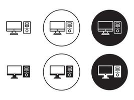 Computer icon, computer monitor sign and symbol, desktop pc monitor icon. computer display sign. tv screen icon, suitable for apps and websites UI vector