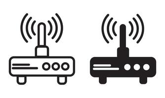 Wireless router icon sign symbol in trendy flat and outline style. Set of Wi Fi icon. WIFI icon illustration isolated on white background vector