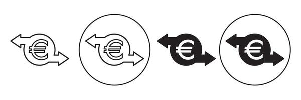 Money transfer icon in outline. Currency exchange. money conversion. euro symbol design for mobile app, ui, web. illustration vector