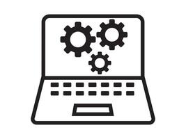 laptop Configuration outline icon, laptop glyph icon, System Configuration. vector