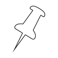 Push pin thin line icons. Thumbtack for note attach. Paperclip symbol outline collection, needle for fixing on a board or map stock for web or app, Collection of office stationery pin icon vector