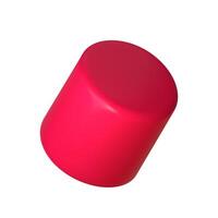 Abstract red 3D cylinder illustration, isolated on clean background. Perfect for infographics, digital, and print materials. Modern, realistic, and scalable graphic for versatile design use. vector