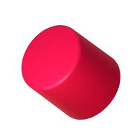 Abstract red 3D cylinder illustration, isolated on clean background. Perfect for infographics, digital, and print materials. Modern, realistic, and scalable graphic for versatile design use. vector