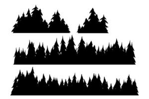pine tree silhouette. forest background vector