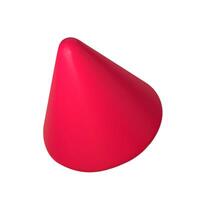 Abstract red 3D cone illustration, isolated on white background. Perfect for infographics, digital, and print materials. Modern, realistic, and scalable graphic for versatile design use. vector