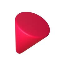 Abstract red 3D cone illustration, isolated on white background. Perfect for infographics, digital, and print materials. Modern, realistic, and scalable graphic for versatile design use. vector