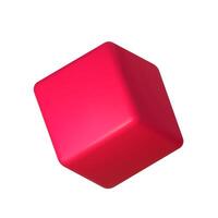 Abstract red 3D cube illustration, isolated on white background. Perfect for infographics, digital, and print materials. Modern, realistic, and scalable graphic for versatile design use. vector