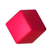 Abstract red 3D cube illustration, isolated on white background. Perfect for infographics, digital, and print materials. Modern, realistic, and scalable graphic for versatile design use. vector