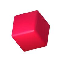 Abstract red 3D cube illustration, isolated on white background. Perfect for infographics, digital, and print materials. Modern, realistic, and scalable graphic for versatile design use. vector