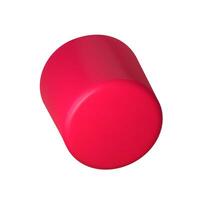 Abstract red 3D cylinder illustration, isolated on clean background. Perfect for infographics, digital, and print materials. Modern, realistic, and scalable graphic for versatile design use. vector