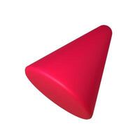 Abstract red 3D cone illustration, isolated on white background. Perfect for infographics, digital, and print materials. Modern, realistic, and scalable graphic for versatile design use. vector