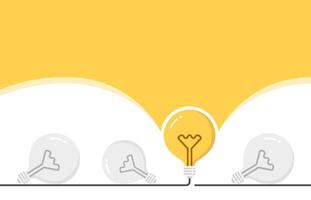 Glowing lightbulb and place for your text, idea concept vector