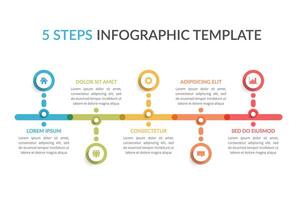 Infographic Template with 5 Steps vector