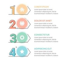 Four numbers with arrows and place for your text vector