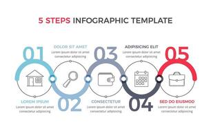 Infographic Template with 5 Steps vector