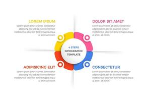 Circle Diagram with Four Elements vector
