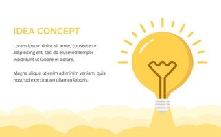 Idea concept with lightbulb as a rocket, start-up concept vector