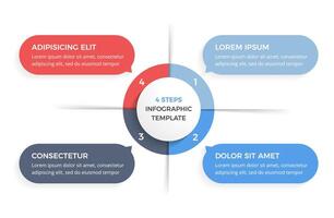 Circle Diagram with Four Elements vector