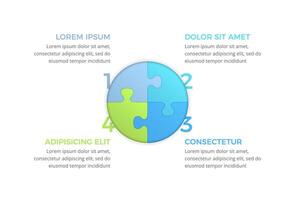 Circle Diagram with Four Elements vector