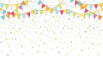 Background with Bunting and Confetti vector
