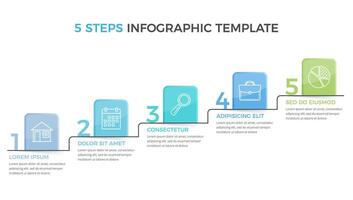 Infographic Template with 5 Steps vector