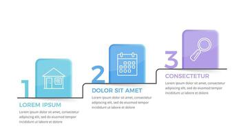 Infographic Template with 3 Steps vector