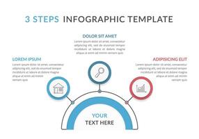 Infographic Template with 3 Steps vector