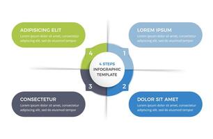 Circle Infographic Template with Four Elements vector