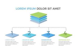 Flowchart with 4 Elements vector