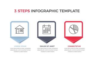 Infographic Template with 3 Steps vector