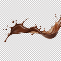 3d render of chocolate splashed on transparent background,clipping path psd
