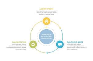 Circle Diagram - Three Elements vector
