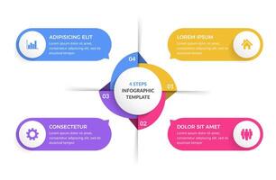 Circle Diagram with Four Elements vector