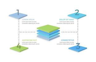 Flowchart with 4 Elements vector