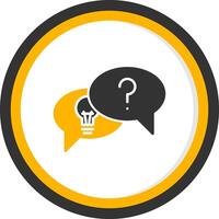 Problem Finding Glyph Two Color Circle Icon vector